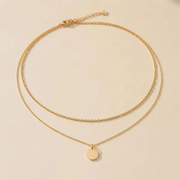 Double Layer Engraved Necklace